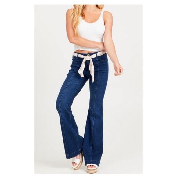 Altar'd State Dark Wash Front Seam Flare Bell Bottom Jeans Size 27 - Picture 1 of 8